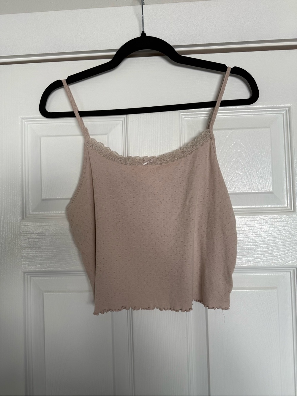 American Eagle Outfitters Light Beige Lace-Trim Camisole